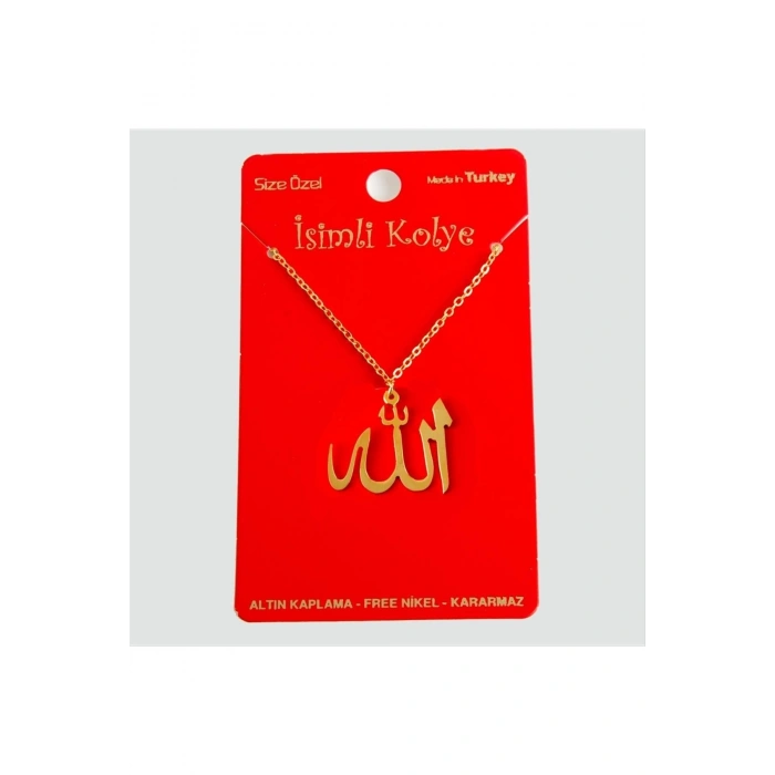 Allah Yazılı Uçlu Kolye