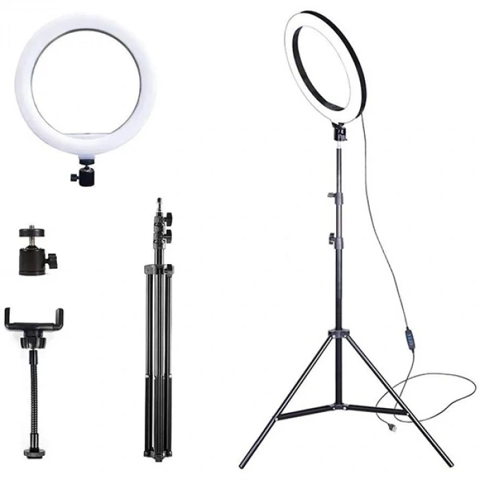 Ally 10 İnch  Halka Led Tripod(1.30m)youtuber Video Selfie Stüdyo Makyaj Işığı