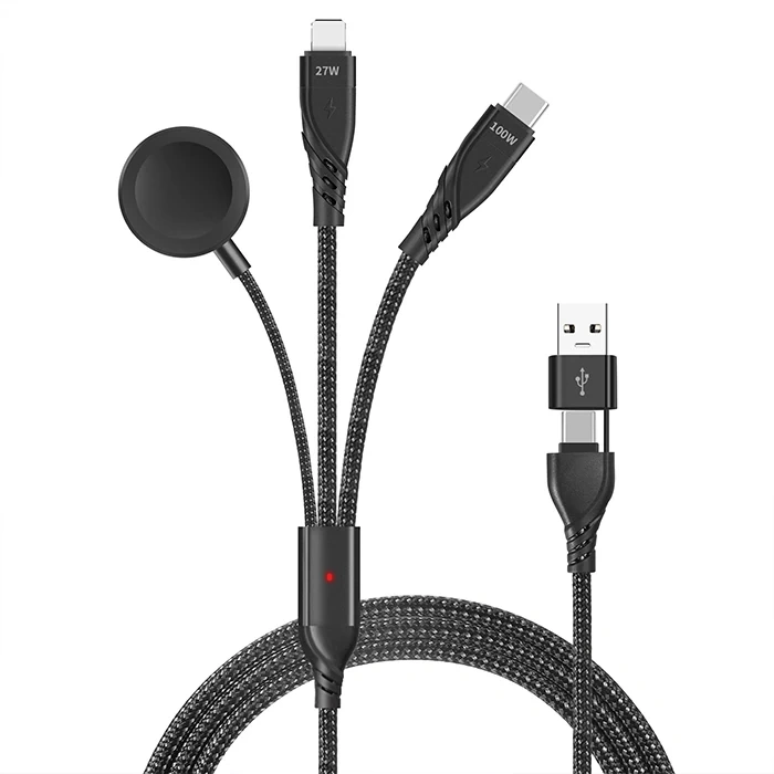 Ally 2x Type-c 100w-27w + Apple Watch İçin Type-c Şarj Kablosu-(5775)