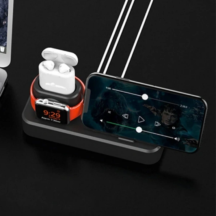 Ally 3in1 Charging Base İphone+ İwatch+ İpods Silikon Şarj Standı