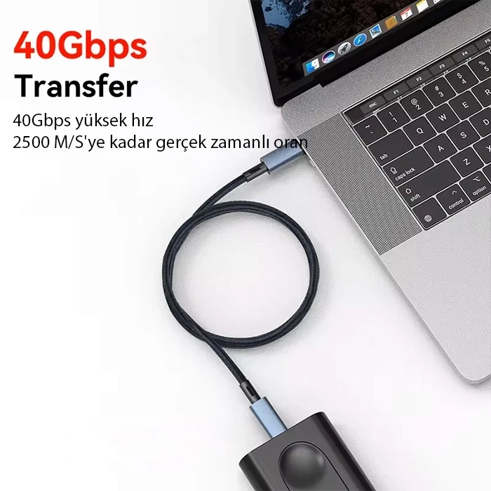Ally 40gbps 240w Type-c 8k Görüntü Ve Hızlı Data Şarj Kablosu-(5775)