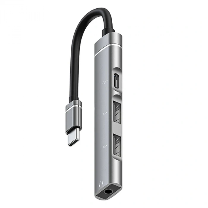 Ally 4in1 Type-c+3.5mm+usb Girişli Çoğaltıcı Adaptör Çevirici Hub