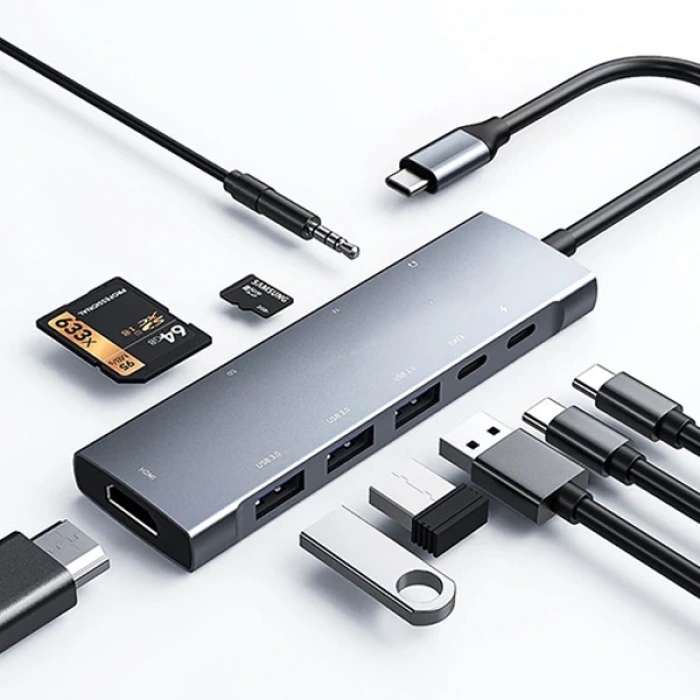 Ally  9 İn1 Type C Hub 4k 30hz Hdmi Usb 3.0sdpd Adaptör
