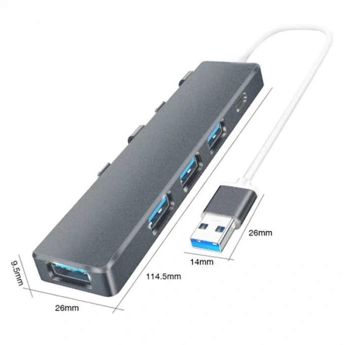 Ally Ads-301a Usb 3.0 4 Usb Port Adaptör Hub Çoklayıcı 1 Type C