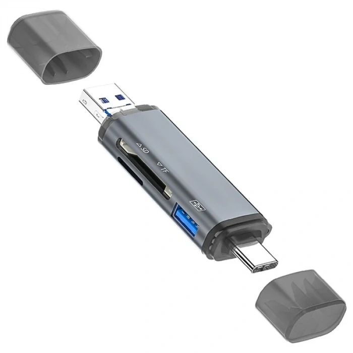 Ally Ads-307 3 In 1 Usb + Micro Usb + Type-c Otg Kart Okuyucu-(5775)