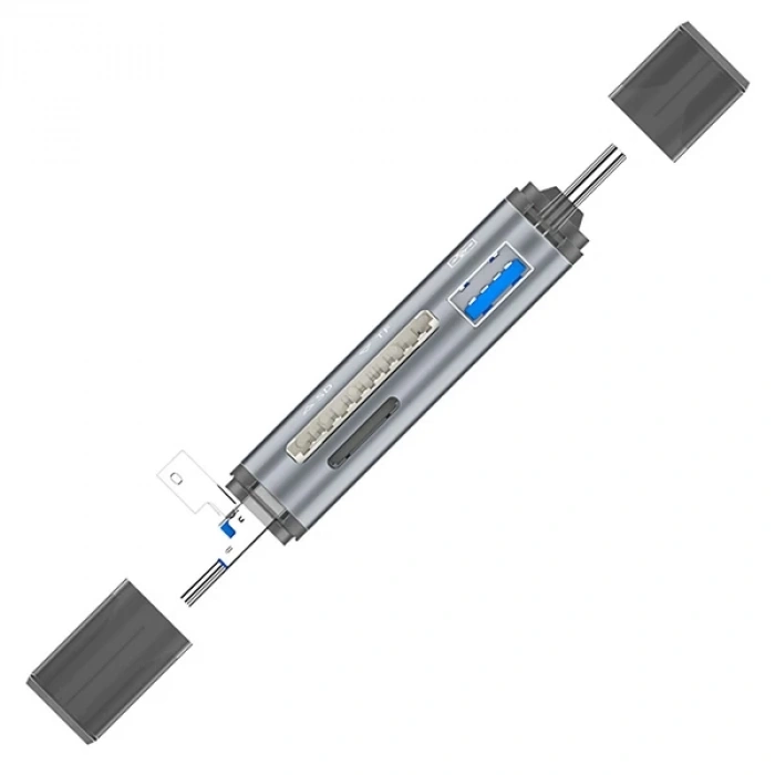 Ally Ads-307 3 In 1 Usb + Micro Usb + Type-c Otg Kart Okuyucu-(5775)