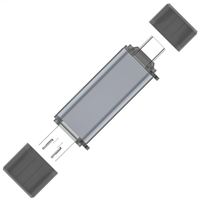 Ally Ads-307 3 In 1 Usb + Micro Usb + Type-c Otg Kart Okuyucu-(5775)