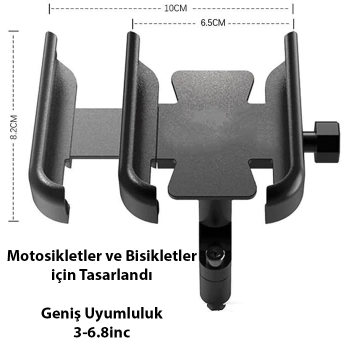 Ally Alüminyum Alaşım Bisiklet Motorsiklet Gidon Telefon Tutucu