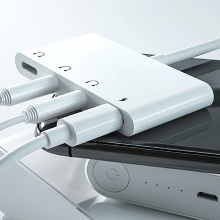 Ally Andriod Usb Type C 4in1 Otg Ses Adaptörü Çift Dc 3.5mm Jack-(5775)