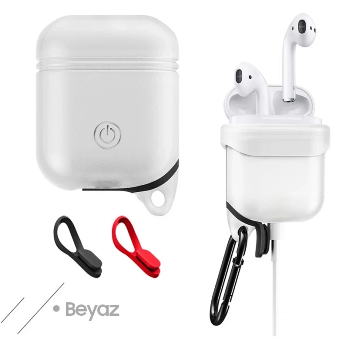 Ally Apple Airpods İçin Premium Silikon Kılıf Anahtarlıklı