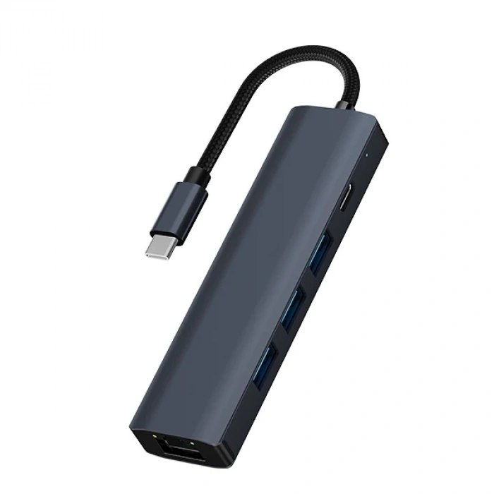 Ally Byl-2302 5 In 1 Type-c To Usb + Type-c + Ethernet Dönüştürücü Çoğaltıcı Hub