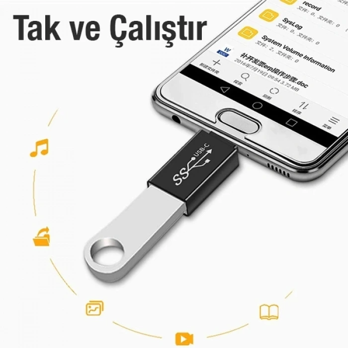 Ally Dişi Usb To Type-c Otg Çevirici Dönüştürücü Adaptör