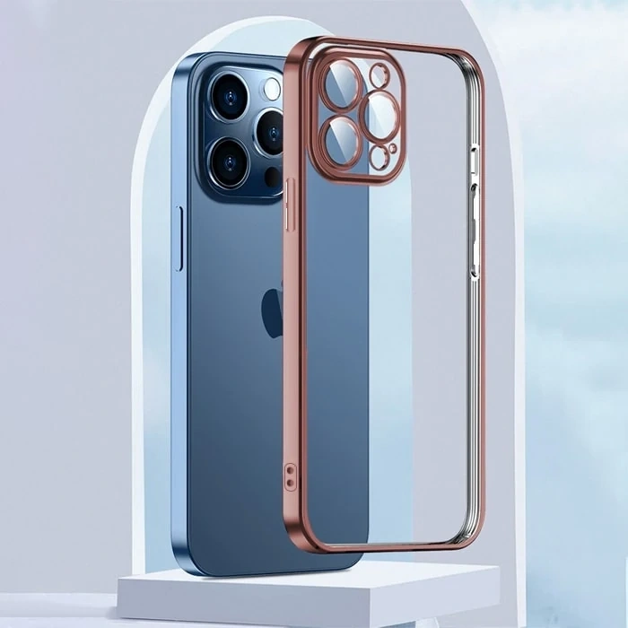 Ally Fashion Series İphone 13 Pro Max Kılıf Renkli Kenar Lazer Çerçeveli Silikon Kılıf