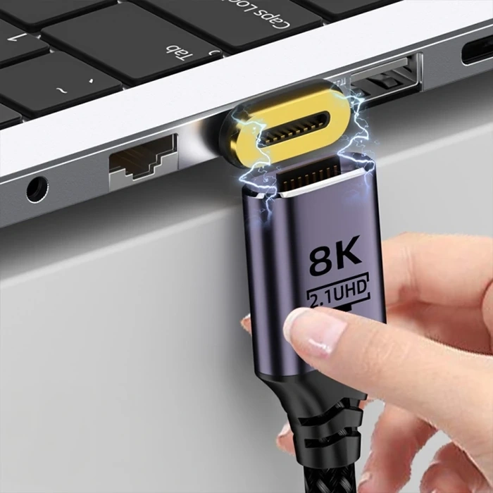 Ally Hdmı To Hdmı 8k Hd 2.1uhd Mıknatıs Başlıklı Kablo 1 Metre