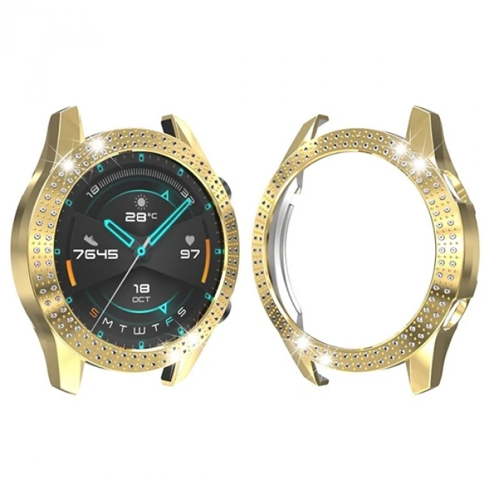 Ally Huawei Gt2 46mm Diamond Taş İşlemeli Bumper Kılıf-(5775)