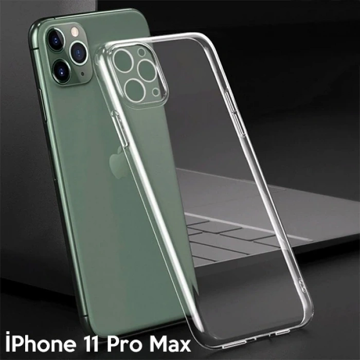 Ally İphone 11 Pro Max 6.5 İnch Kamera Korumalı Silikon Kılıf-(5775)