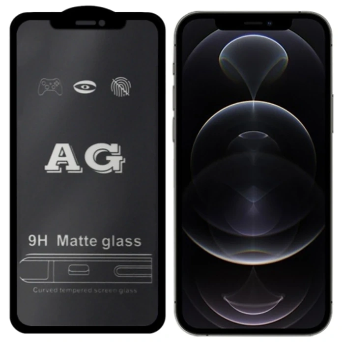 Ally İphone 12 Pro Max 6.7inç Full Glue Matte Tempered Cam  Ekran Koruyucu