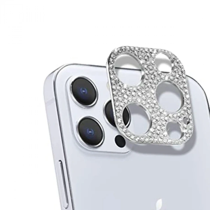 Ally İphone 12 Pro Max Kamera Koruyucu Lens Diamond Taş İşlemeli