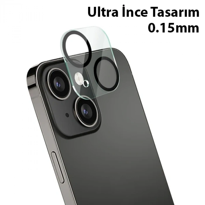 Ally İphone 13-13 Mini 3d Full Tempered Glass Cam Kamera Koruyucu