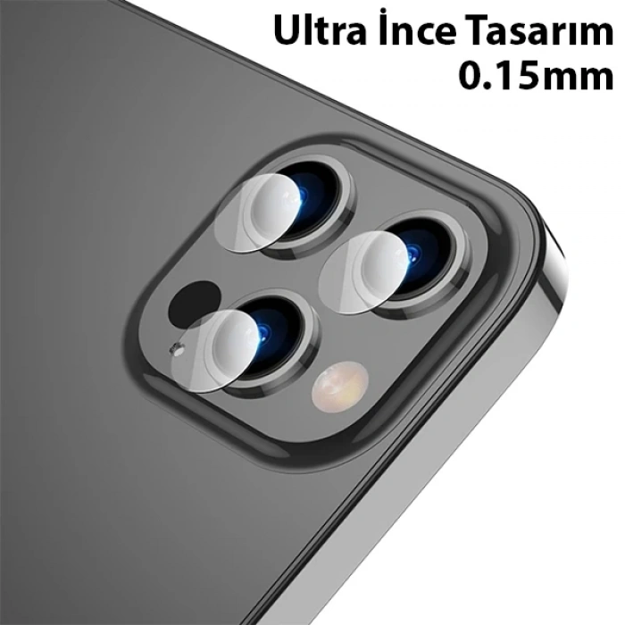 Ally İphone 13 Pro-13 Pro Max Tempered Glass Cam Kamera Koruyucu