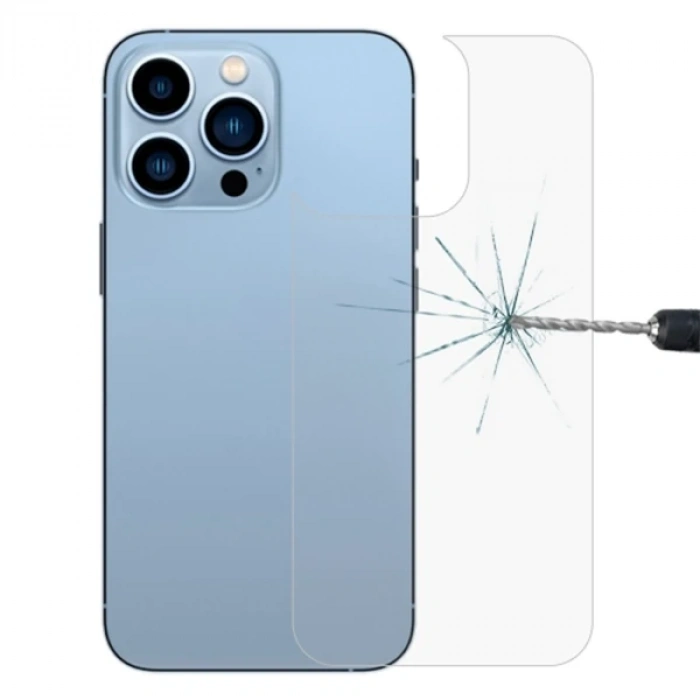Ally İphone 13 Pro Max 6.7 Tempered Şeffaf Arka Cam Koruyucu