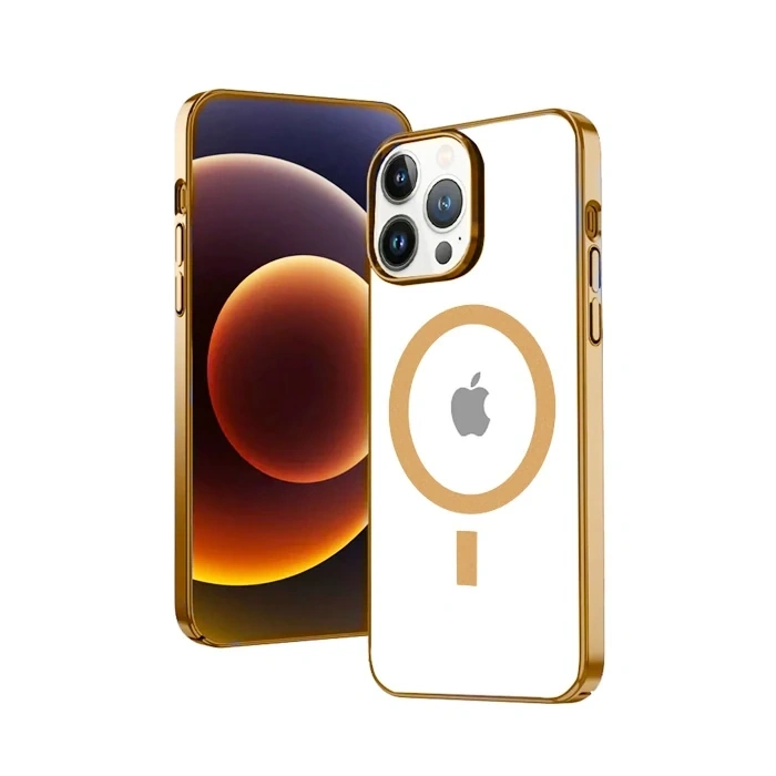 Ally İphone 13 Pro Max 6.7inç Magsafe Uyumlu Renkli Kenar Silikon Kılıf