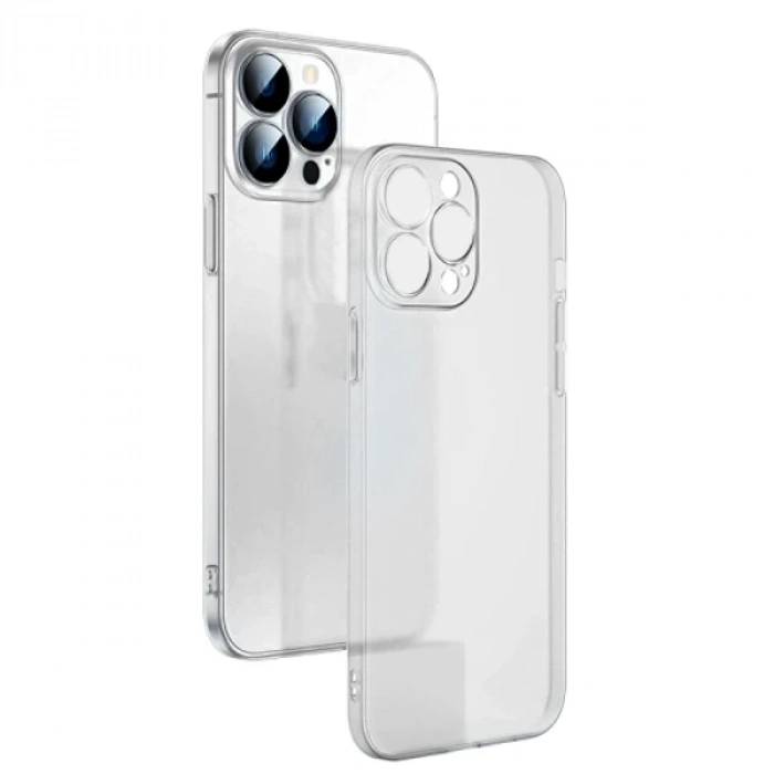 Ally İphone 13 Pro Max 6.7inch Frosted Glass Şeffaf Kamera Korumalı Kılıf