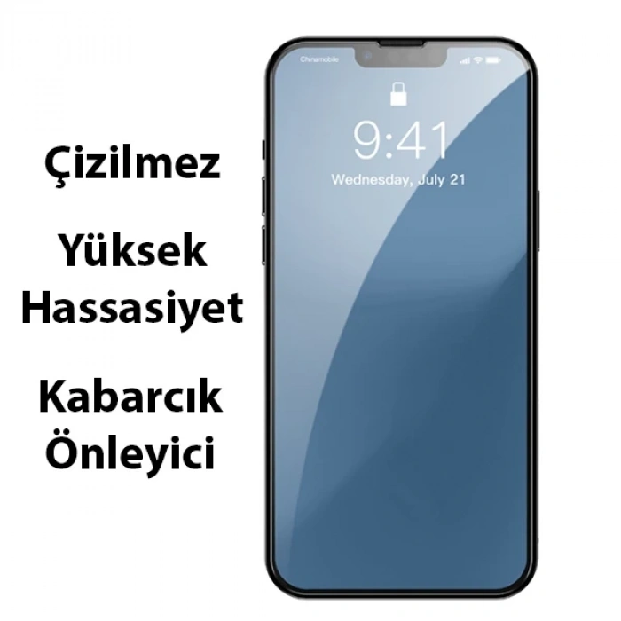 Ally İphone 13 Pro Max Tempered Kırılmaz Cam Ekran Koruyucu-(5775)
