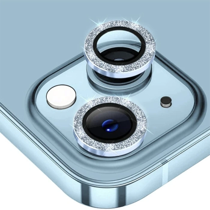 Ally İphone 14-14 Plus Diamond Taş İşlemeli Alüminyum Alaşımlı Kamera Lens Koruyucu