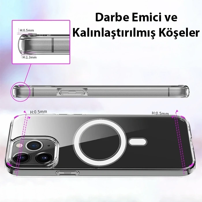Ally İphone 14 Plus 6.7inç Magsafe Uyumlu Manyetik Sert Silikon Kılıf