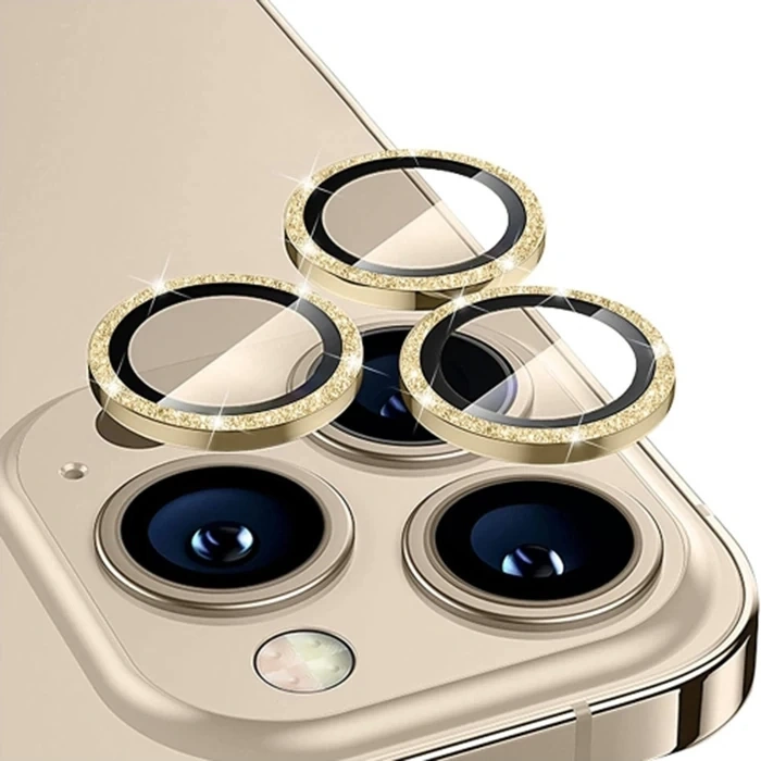Ally İphone 14 Pro-14 Pro Max Diamond Taş İşlemeli Alüminyum Alaşımlı Kamera Lens Koruyucu