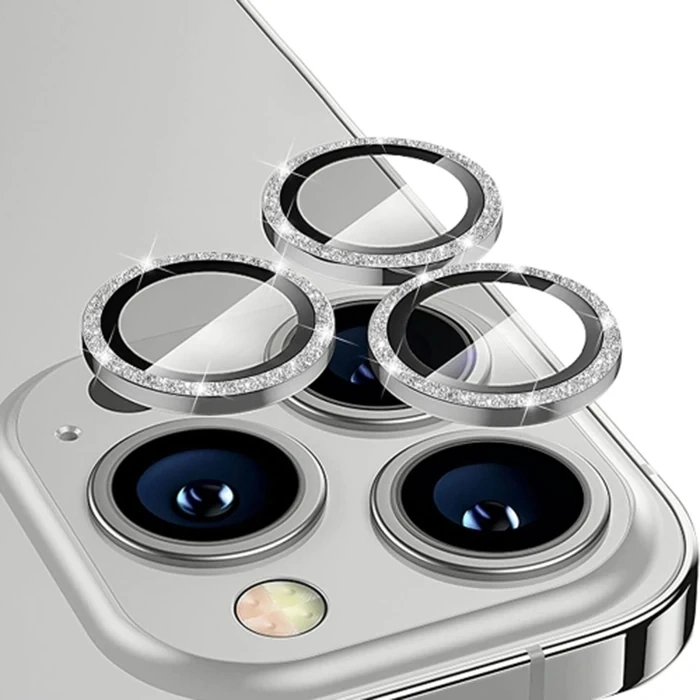 Ally İphone 14 Pro-14 Pro Max Diamond Taş İşlemeli Alüminyum Alaşımlı Kamera Lens Koruyucu