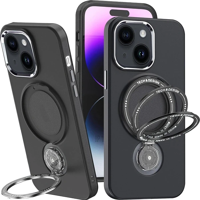 Ally İphone 15 Plus İçin Magsafe Uyumlu Standlı Manyetik Silikon Kılıf