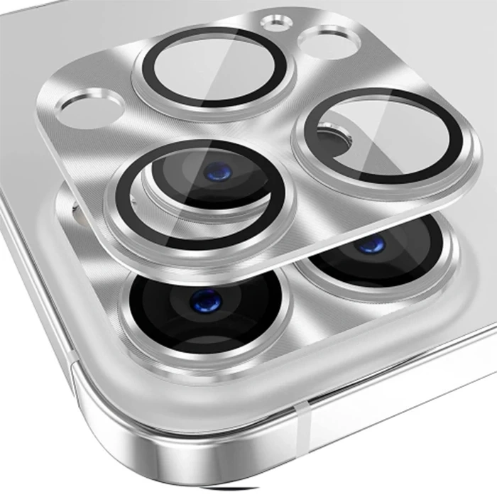 Ally İphone 15 Pro-15 Pro Max Metal Tempered Kamera Lens Koruyucu