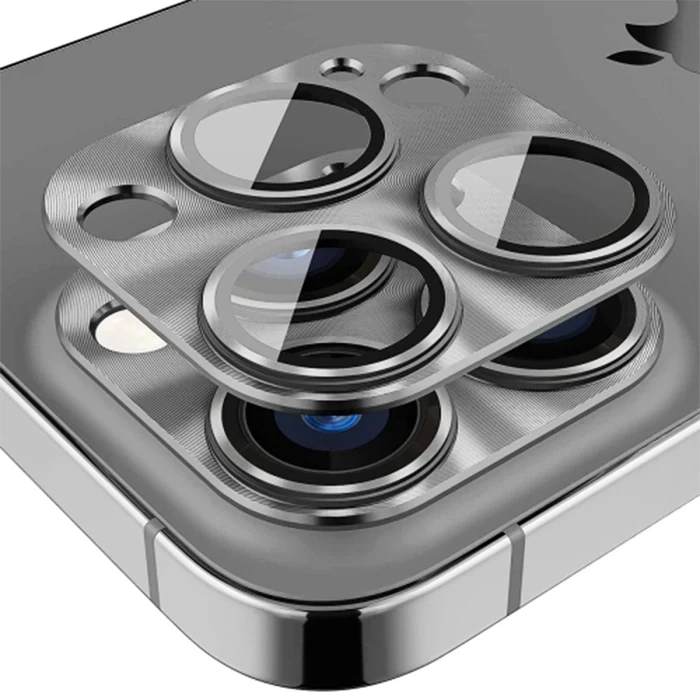 Ally İphone 15 Pro-15 Pro Max Metal Tempered Kamera Lens Koruyucu