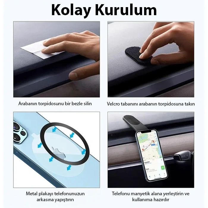 Ally Ma-160 Araç Torpido Üstü Katlanabilir Manyetik Telefon Tutucu
