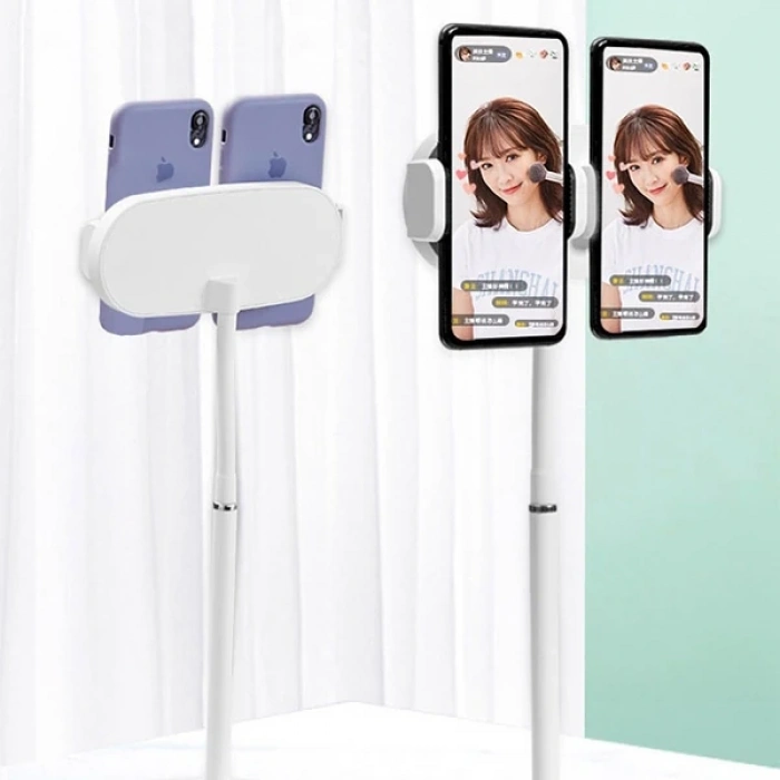 Ally Masa Üstü 2 Telefon Tutucu Stand Youtubercanlı Yayın Selfie Tiktok Makeup