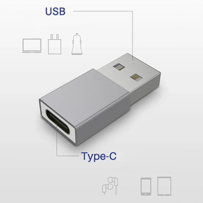 Ally Mh-301 Usb To Type-c Dişi Çevirici Dönüştürücü Adaptör