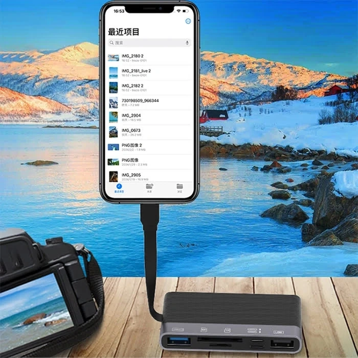 Ally Nk-1048hd 6in1 Usb + Type-c + Lightning + Sd-tf Kart Okuyucu Çevirici Adaptör