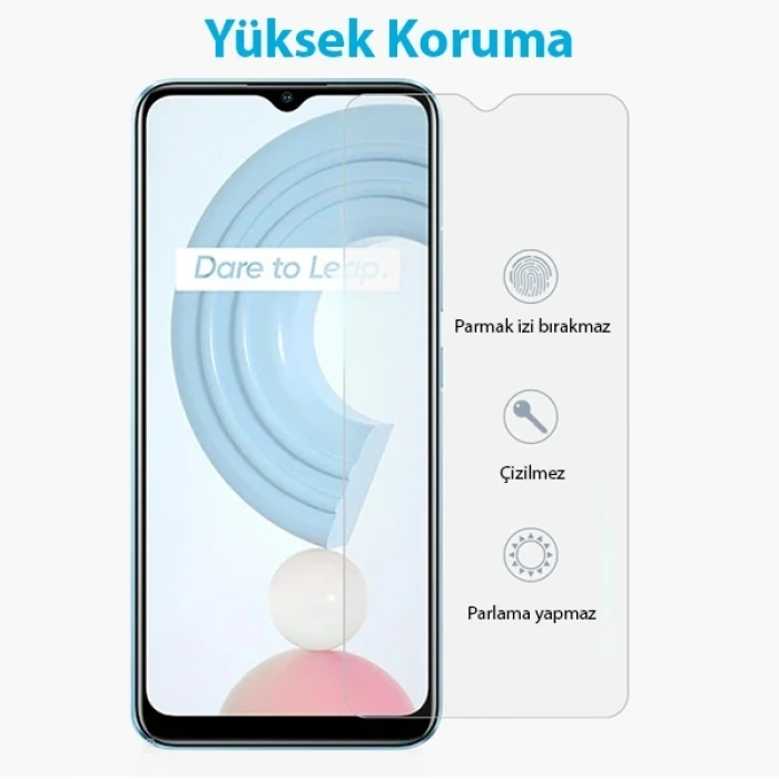 Ally Oppo Realme C21 Tempered Cam Ekran Koruyucu