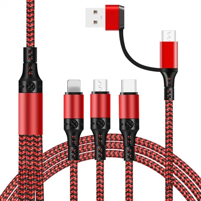 Ally Pd Iphone Li?ghtni?ng Type-c Mi?kro Hizli All İn 1 Sarj Kablosu  Kopmaz Halat 1.20