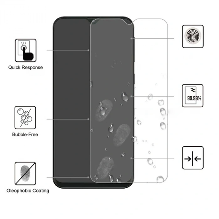 Ally Samsung Galaxy M10xiaomi Redmi Note 8 Tempered Kırılmaz Cam Ekran Koruyucu
