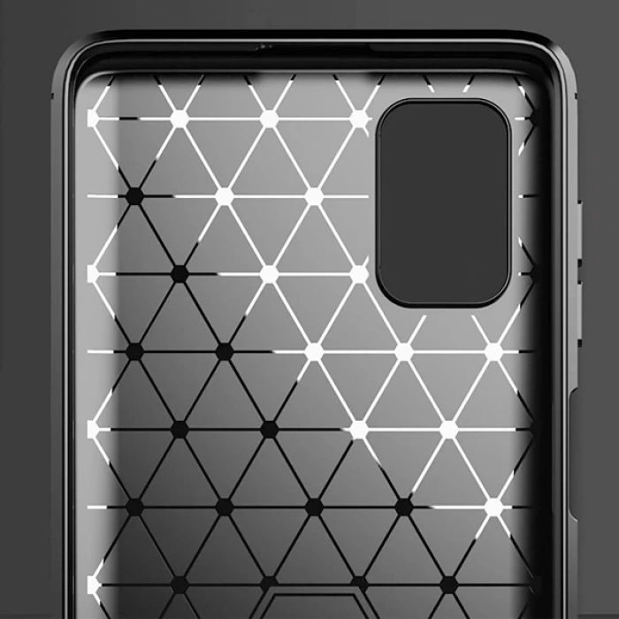 Ally Samsung Galaxy M51 Brushed Carbon Fiber Silikon Kılıf