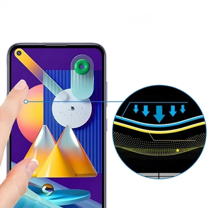 Ally Sm Galaxy M11  Full Glue Tempered Cam Ekran Koruyucu