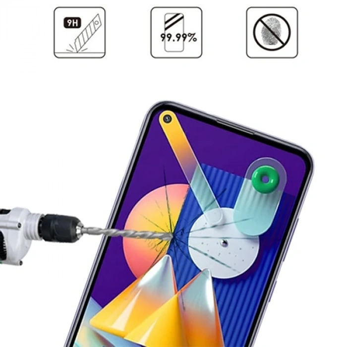 Ally Sm Galaxy M11  Full Glue Tempered Cam Ekran Koruyucu