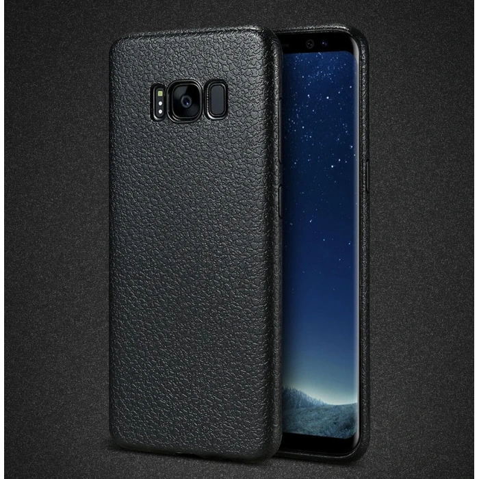 Ally Sm Galaxy S8 Deri Dokulu Premium Soft Silikon Kılıf