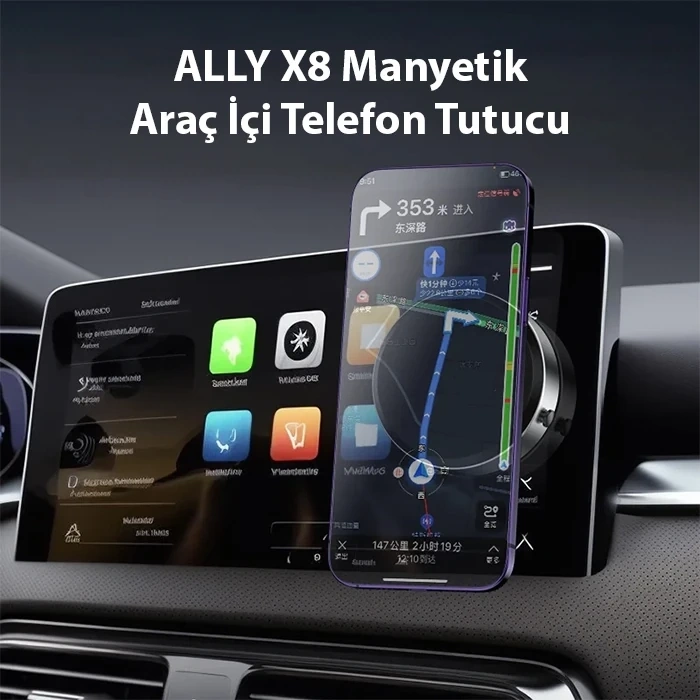Ally X8 Magsafe Manyetik Araç İçi Telefon Tutucu