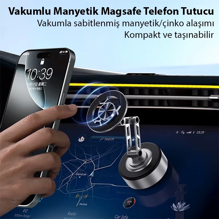 Ally X91 Manyetik Vakumlu Araç Telefon Tutucu Ayna-cam-araba Magsafe Araç Tutucu