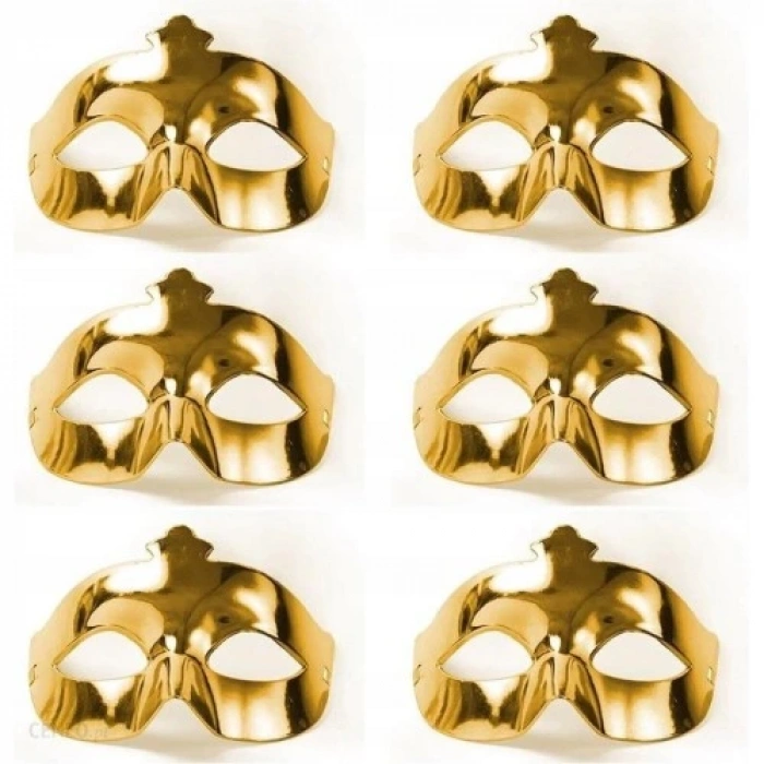 Altın Metalize Renk Düz Balo Parti Maskesi