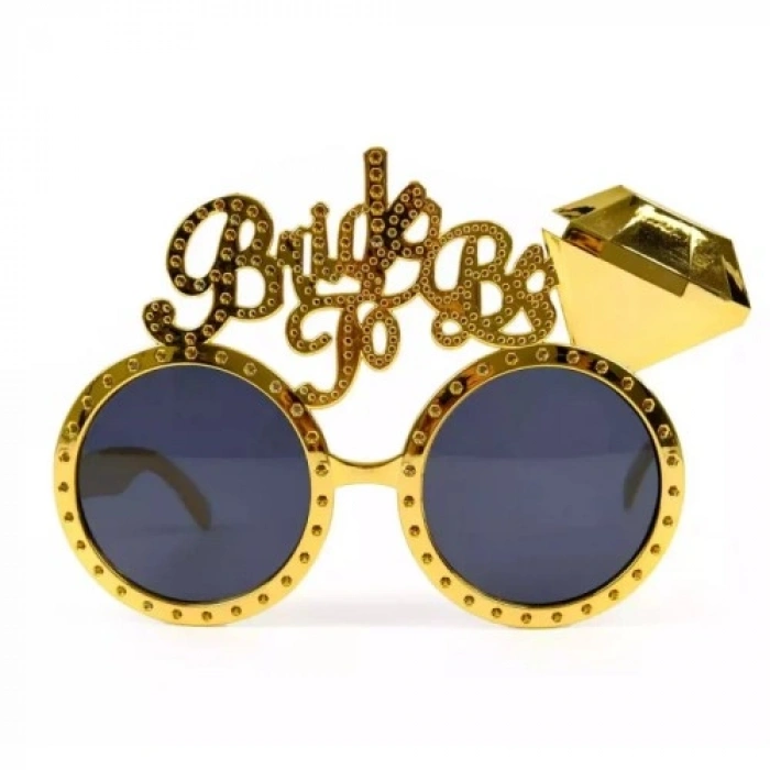 Altın Renk Bride To Be Yazılı Gelin Gözlüğü 15x10 cm